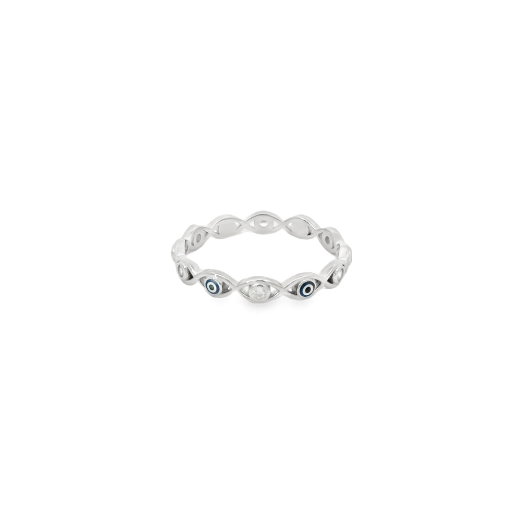Sterling silver Evil eye ring