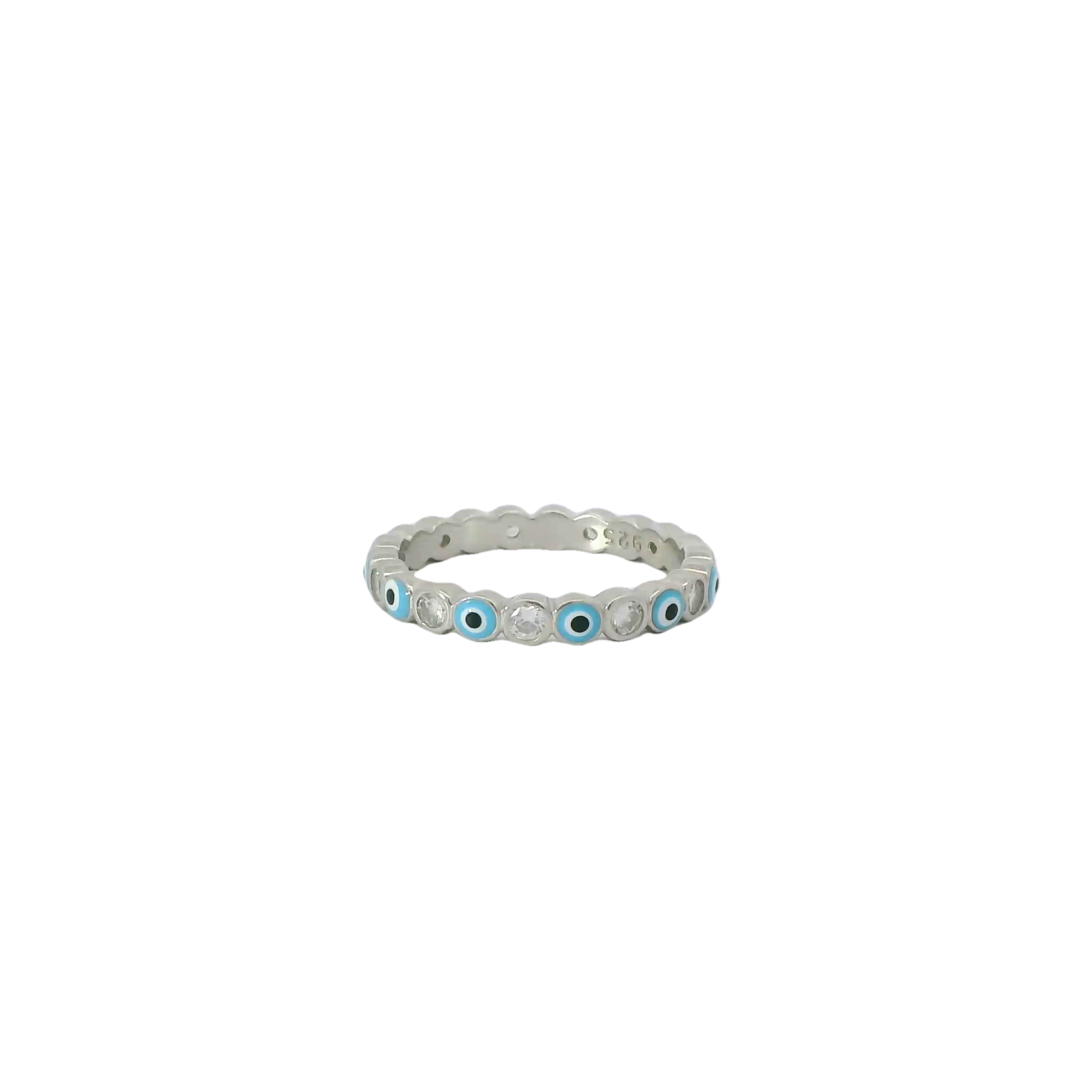 Light Blue Evil Eye & Cubic Zirconia Ring