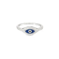 Blue Evil Eye Ring With Cubic Zirconia