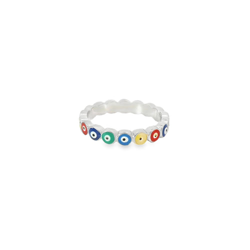 Multi Colored Evil Eye Ring