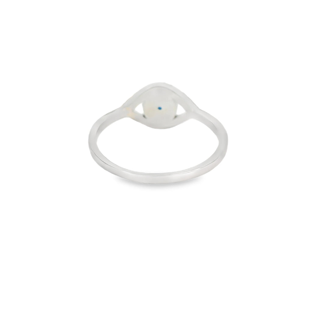 Evil Eye Black Liner Ring With Cubic Zirconia