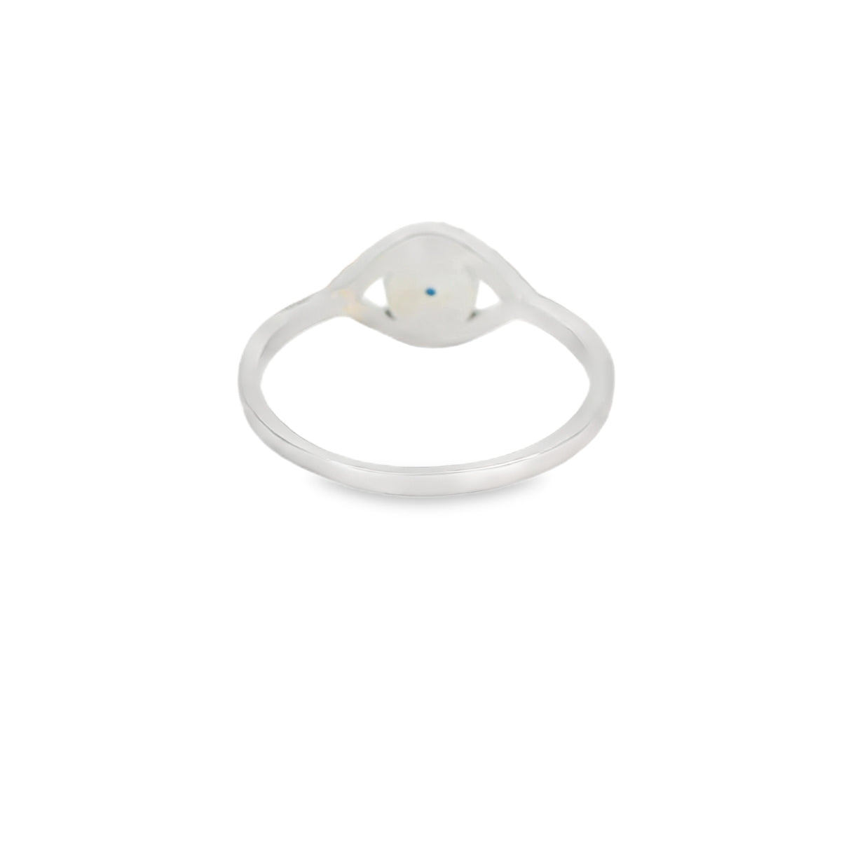 Evil Eye Black Liner Ring With Cubic Zirconia