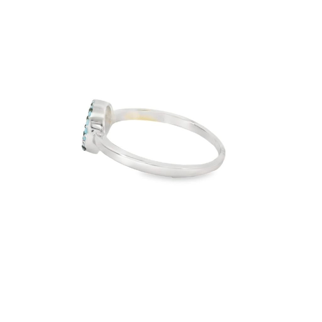 Evil Eye Ring Turquoise Color Liner