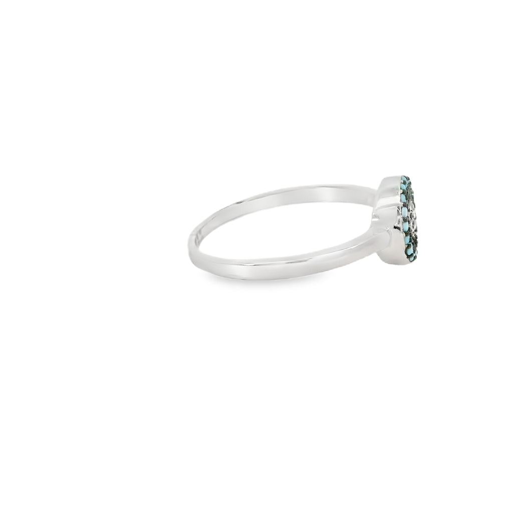Evil Eye Ring Turquoise Color Liner
