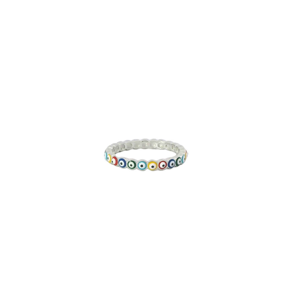 Multi-Colored Evil Eye ring
