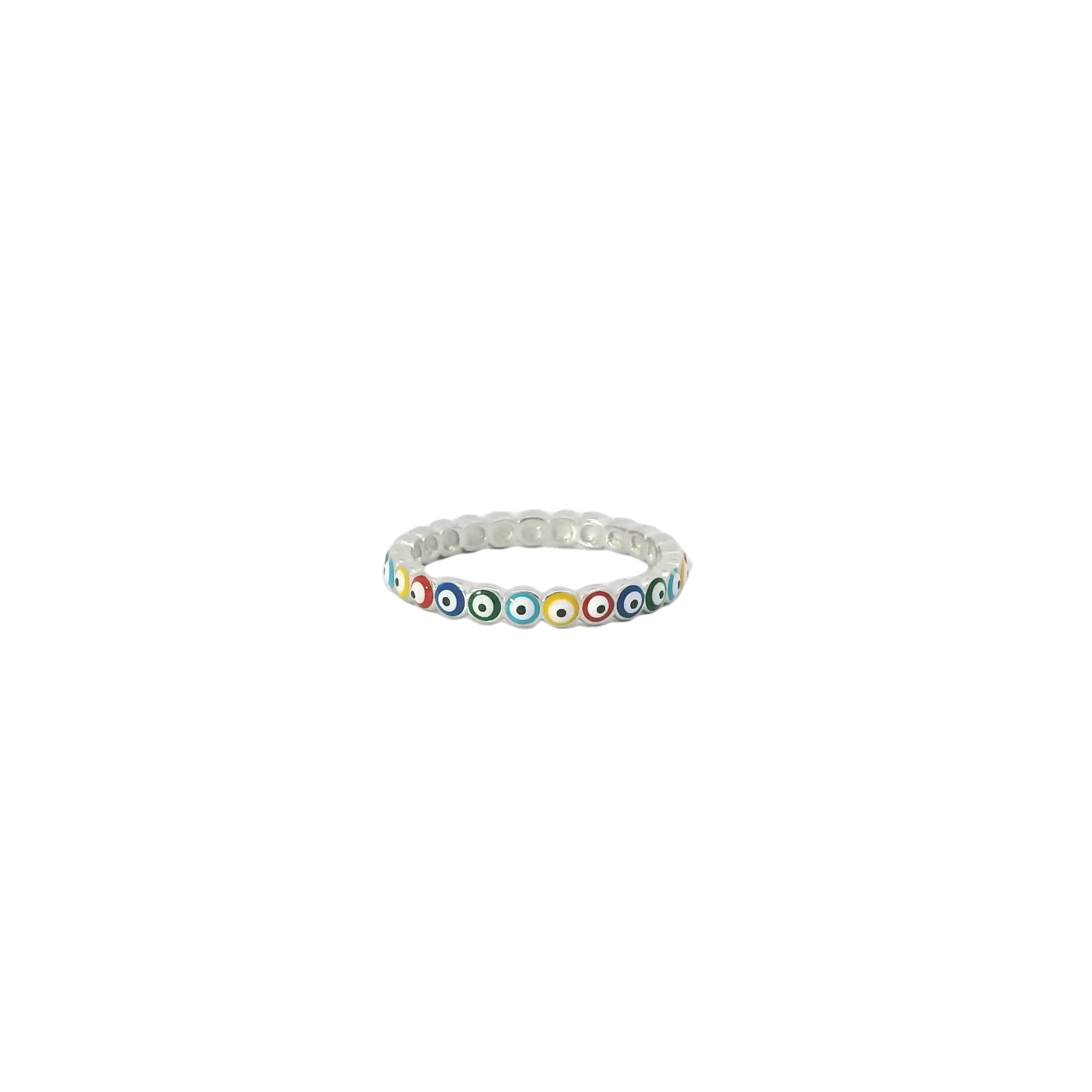 Multi-Colored Evil Eye ring
