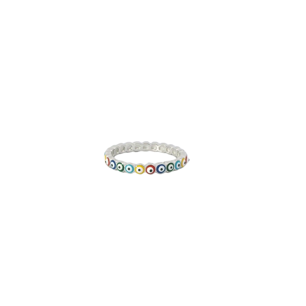 Multi-Colored Evil Eye ring
