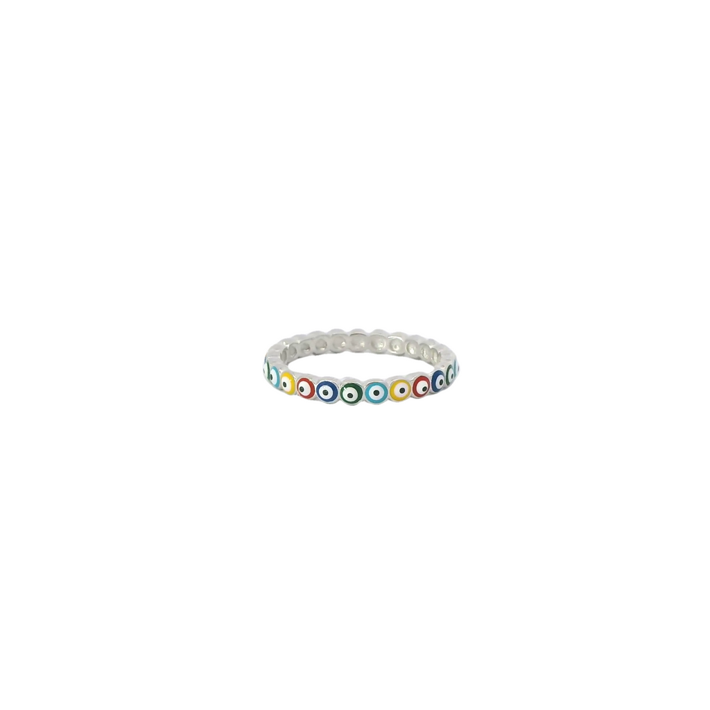 Multi-Colored Evil Eye ring