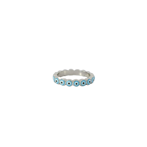 Light Blue Evil Eye Ring