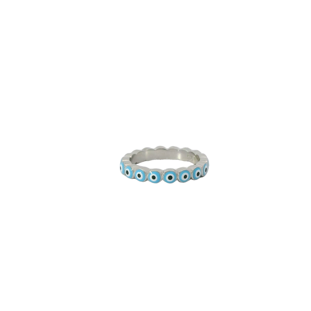 Light Blue Evil Eye Ring