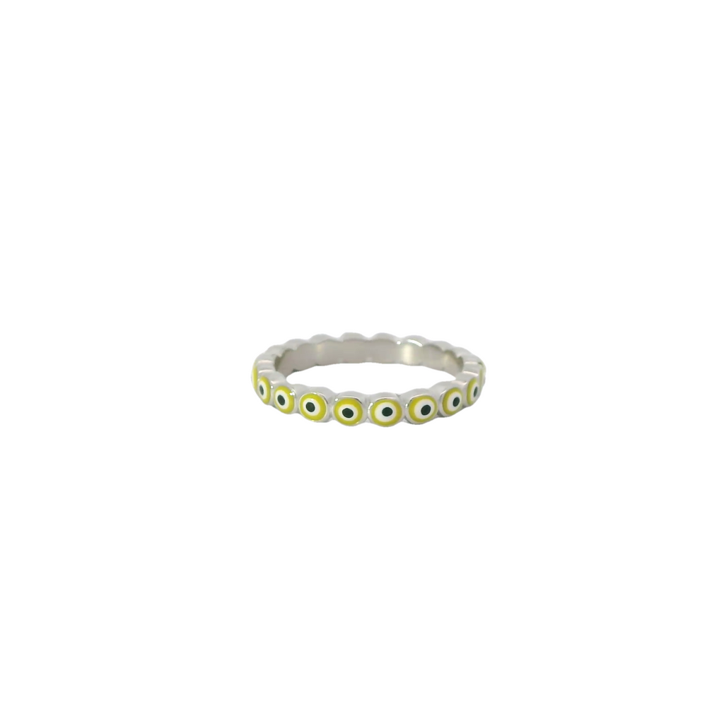 Yellow Evil Eye ring