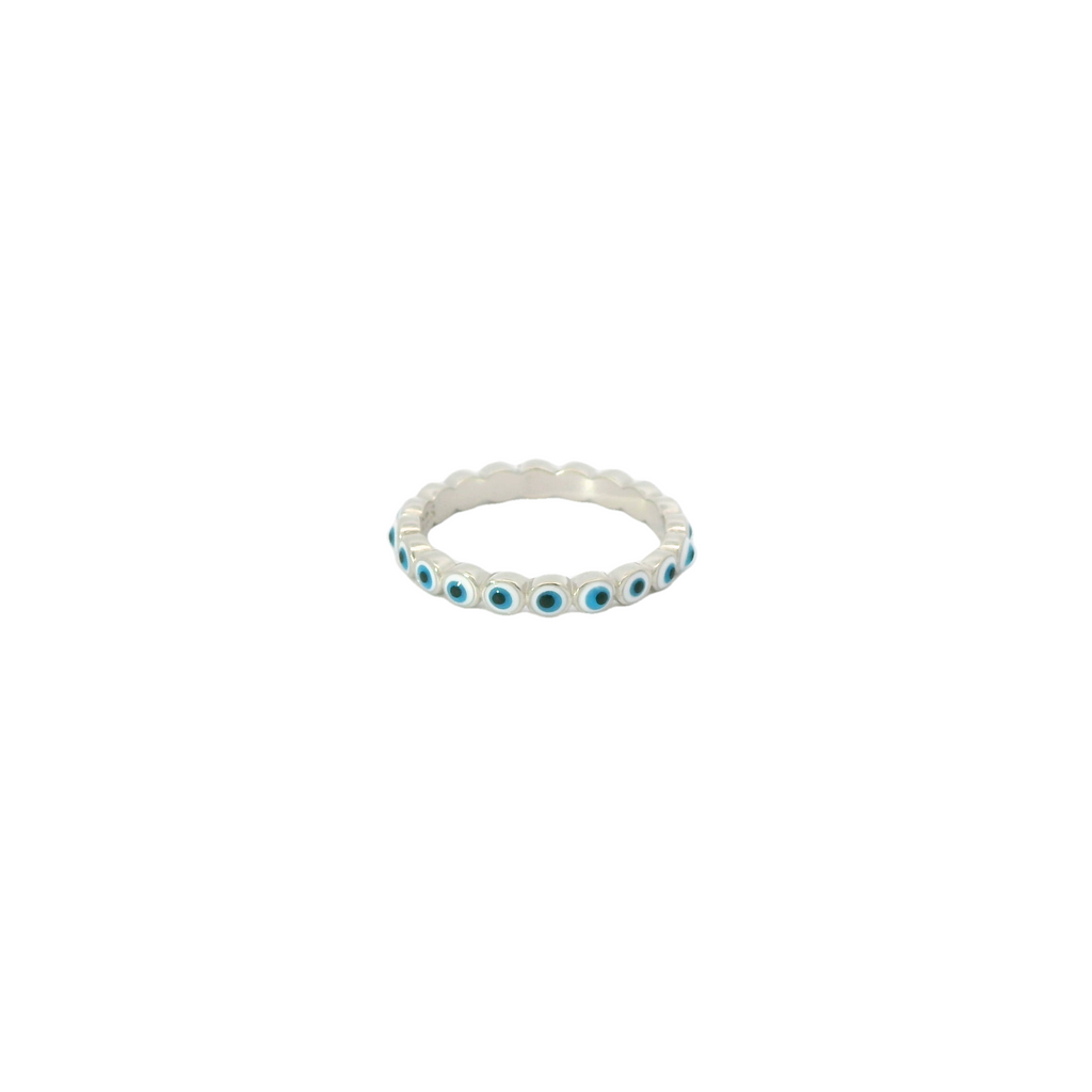White Evil Eye Ring
