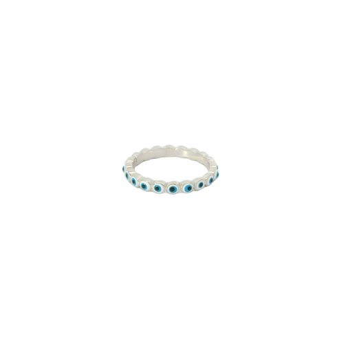 White Evil Eye Ring