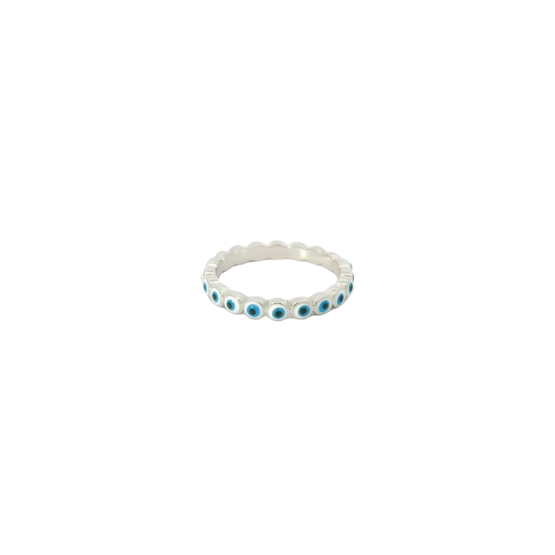 White Evil Eye Ring