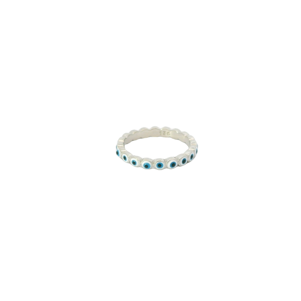 White Evil Eye Ring