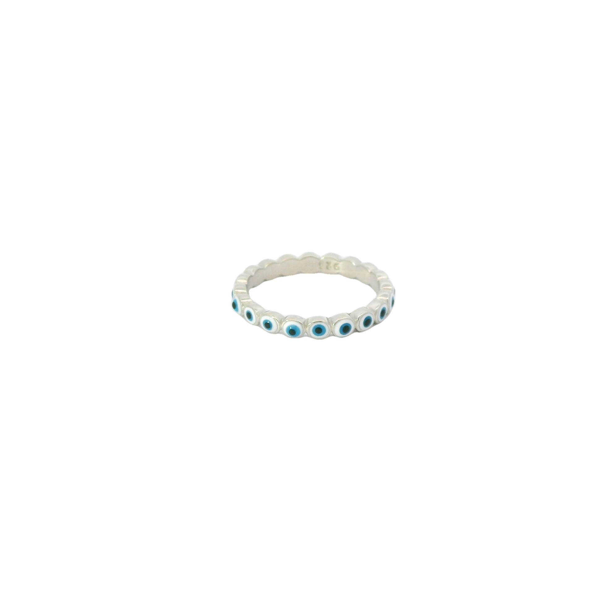White Evil Eye Ring