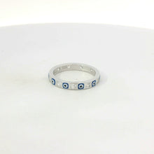 Load image into Gallery viewer, Sterling silver evil eye ring