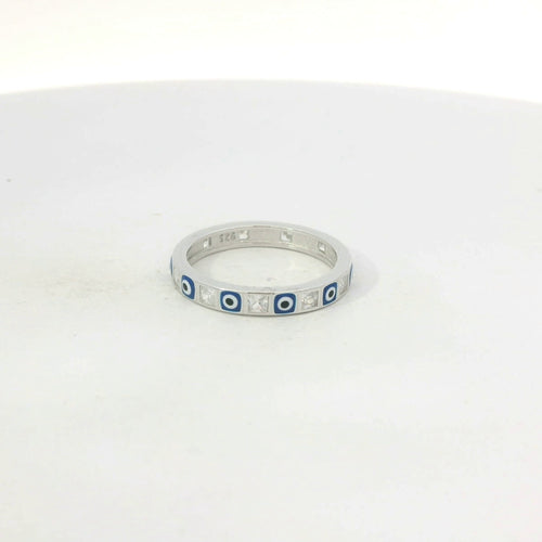 Sterling silver evil eye ring