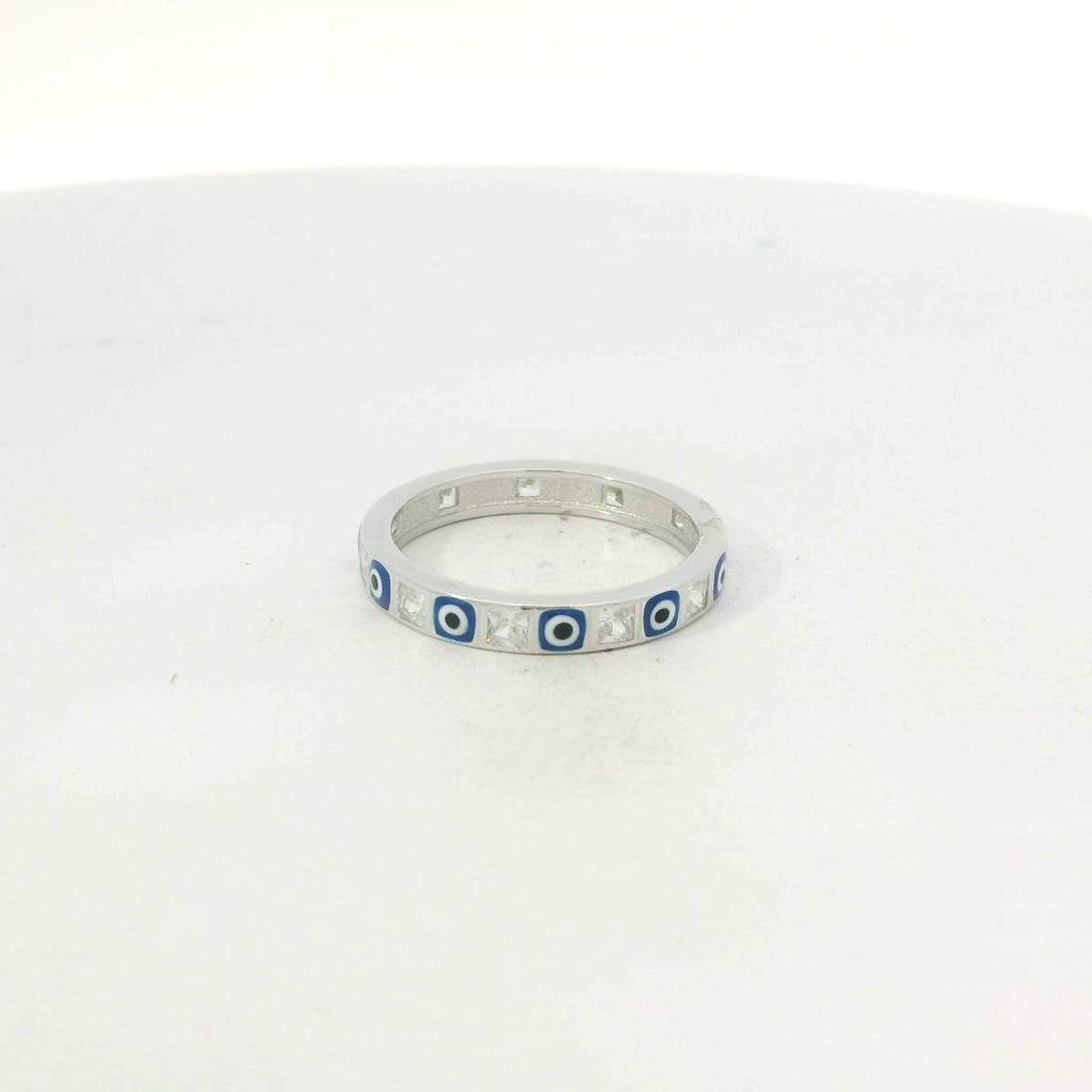 Sterling silver evil eye ring
