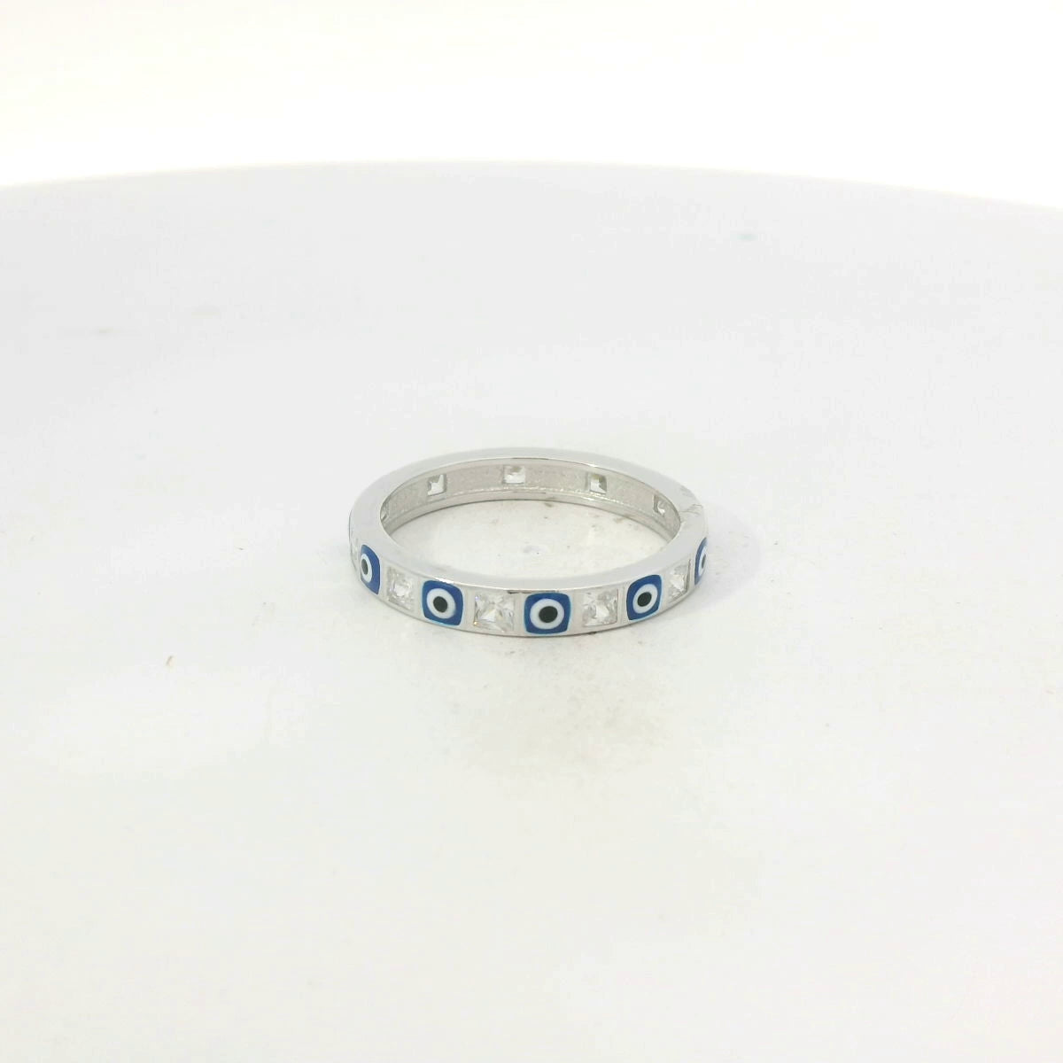 Sterling silver evil eye ring