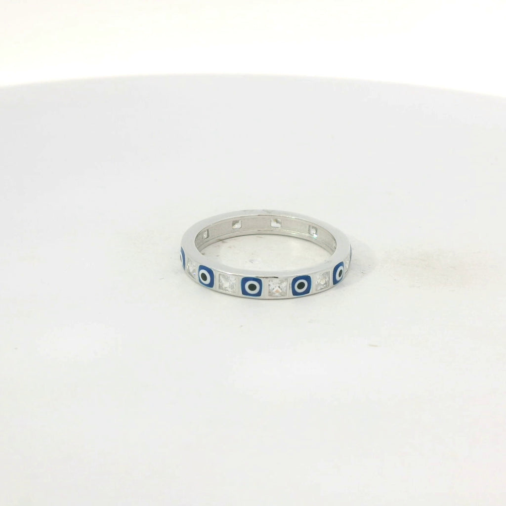 Sterling silver evil eye ring