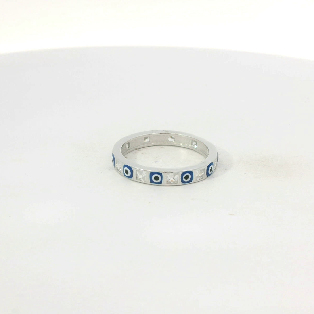 Sterling silver evil eye ring