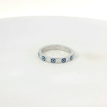 Load image into Gallery viewer, Sterling silver evil eye ring