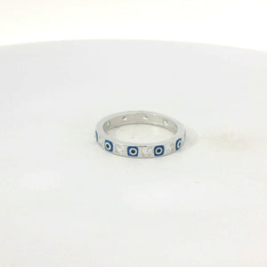 Sterling silver evil eye ring