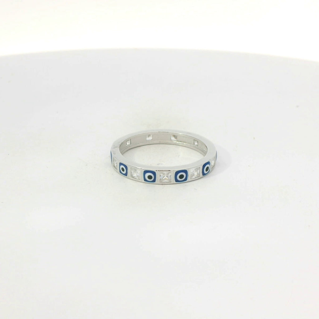 Sterling silver evil eye ring