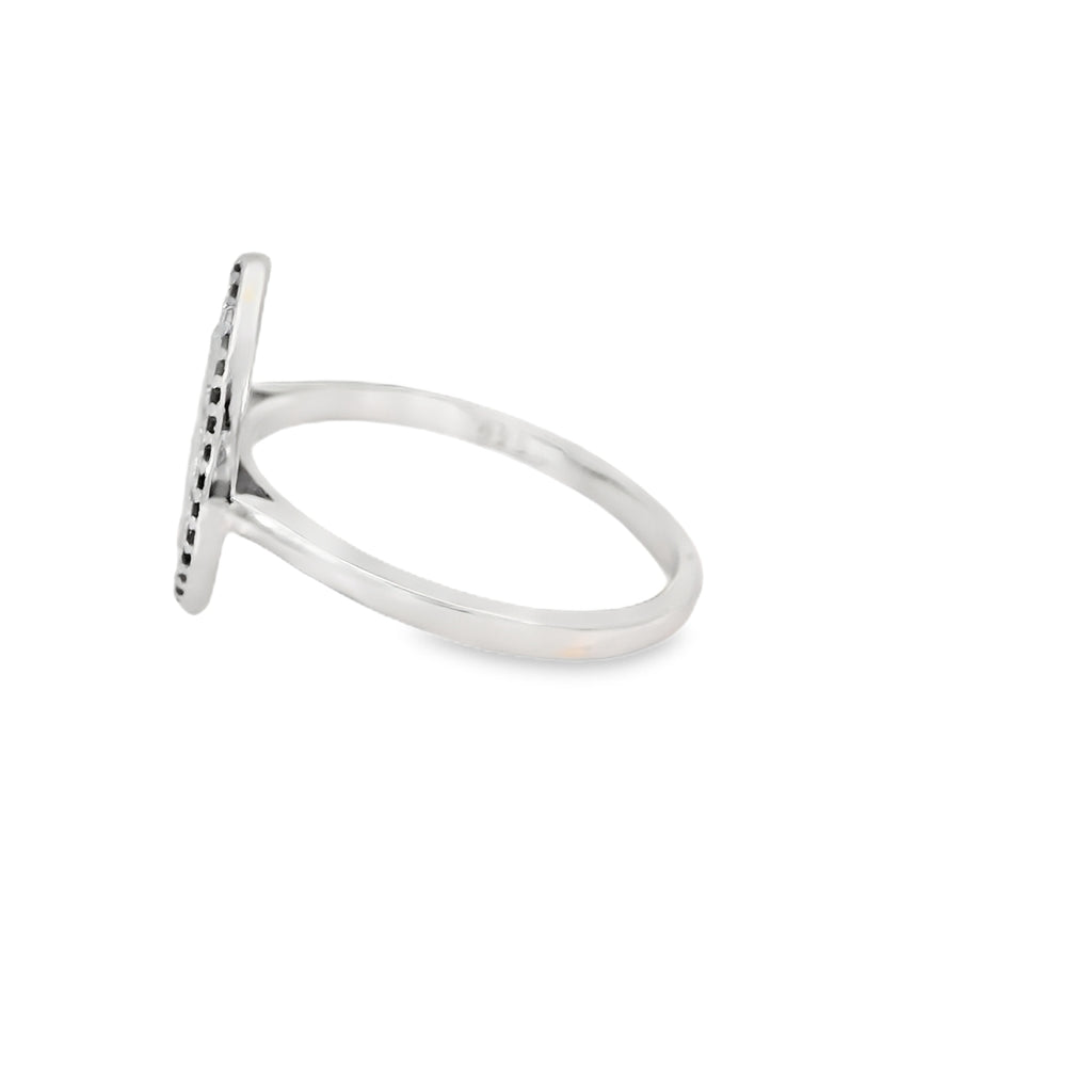 Evil Eye Tear Drop Ring With Lab Opal And Cubic Zirconia