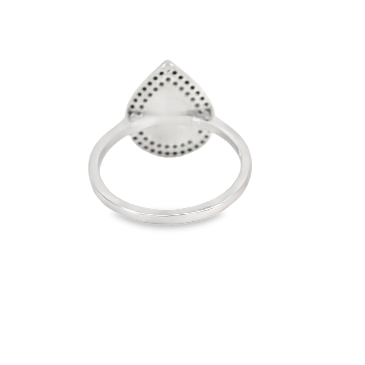 Evil Eye Tear Drop Ring With Lab Opal And Cubic Zirconia