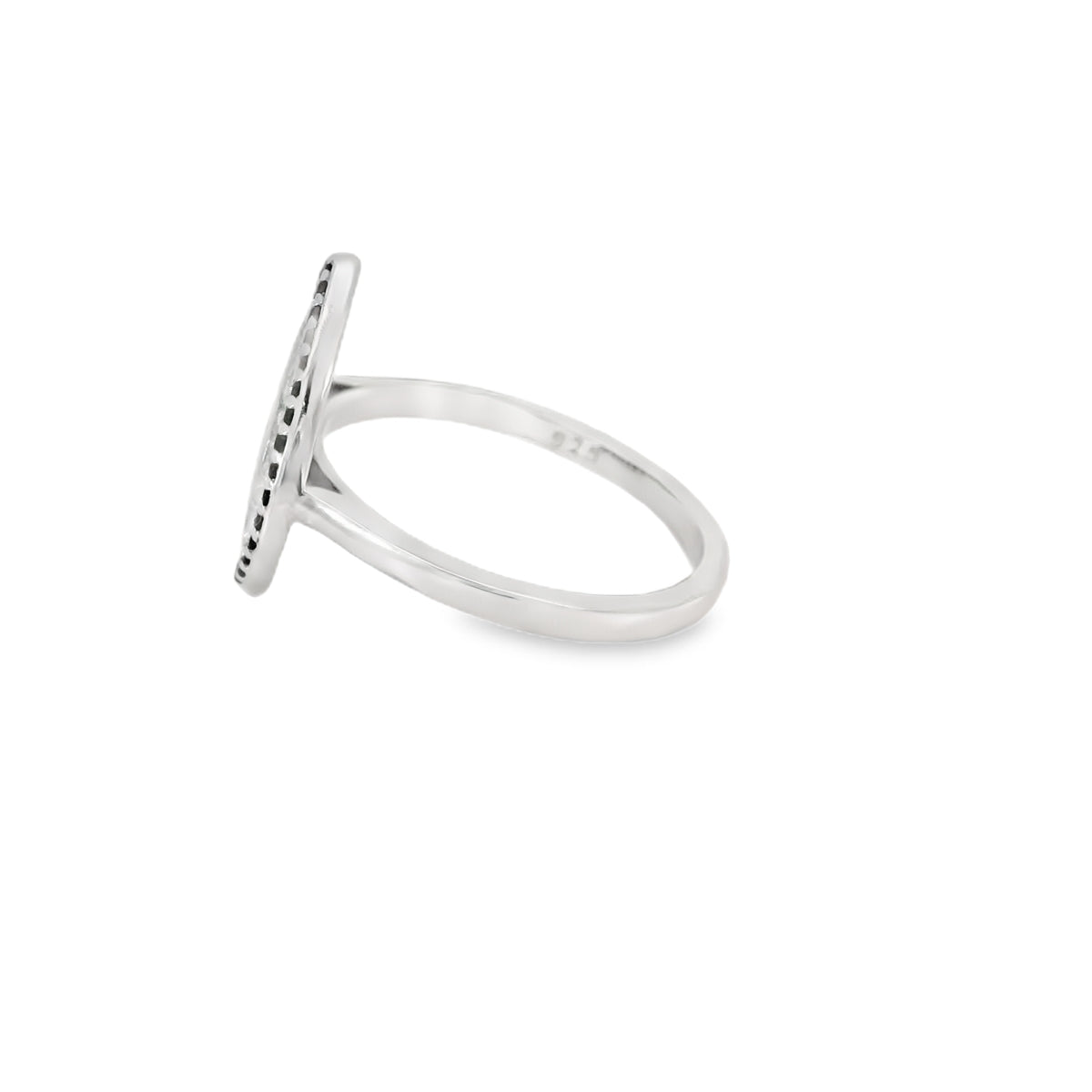 Evil Eye Tear Drop Ring With Lab Opal And Cubic Zirconia