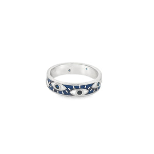 Sterling silver evil eye ring