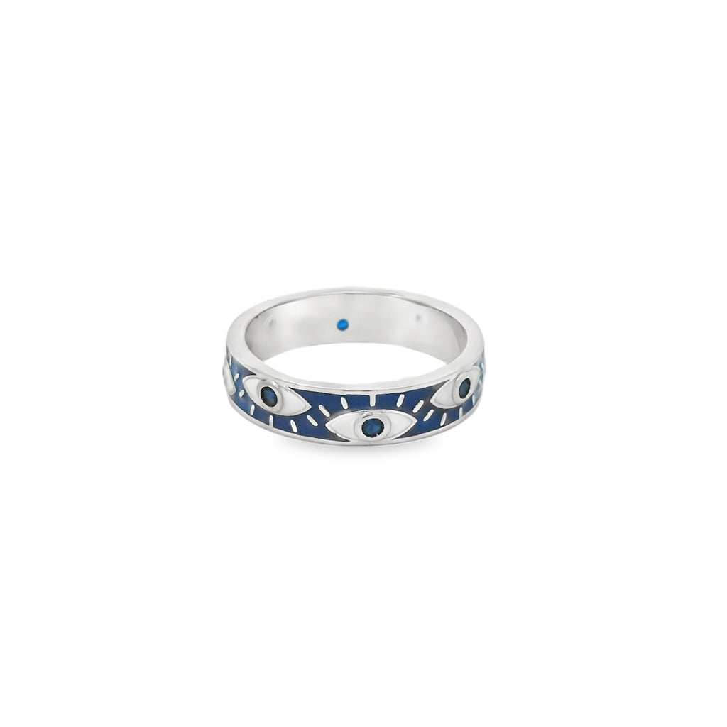 Sterling silver evil eye ring
