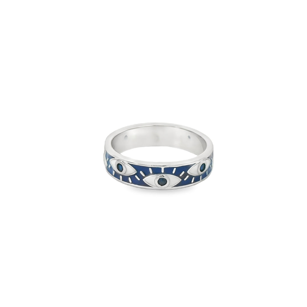 Sterling silver evil eye ring