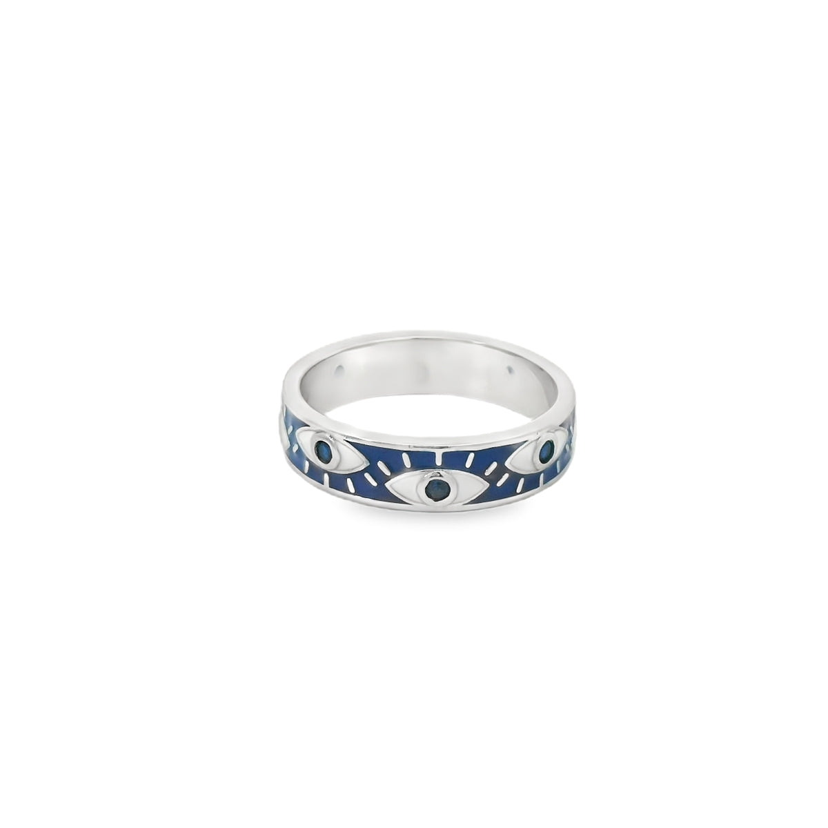 Sterling silver evil eye ring