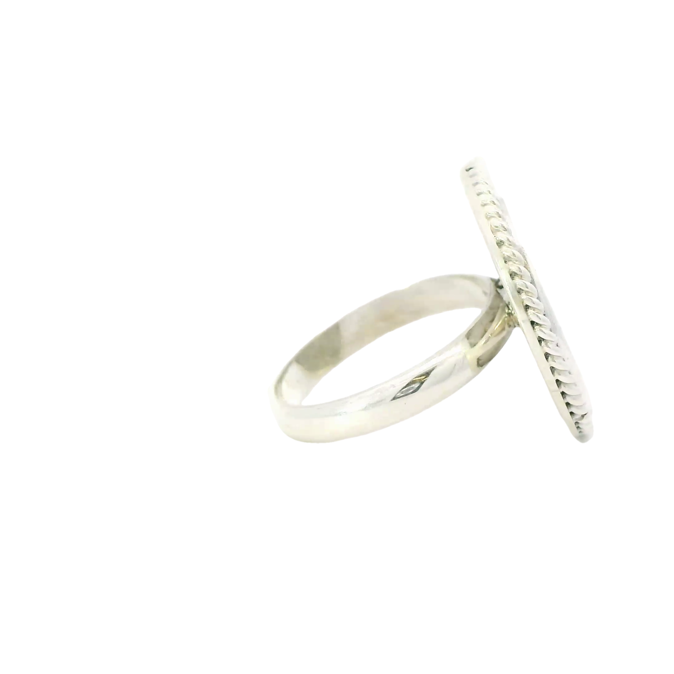 Buffalo nickel sterling silver ring with rope