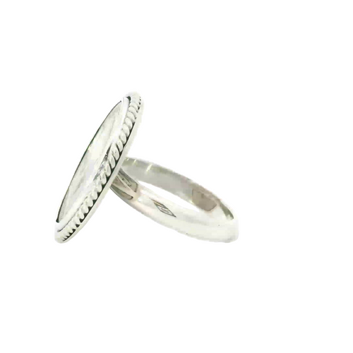 Buffalo nickel sterling silver ring with rope