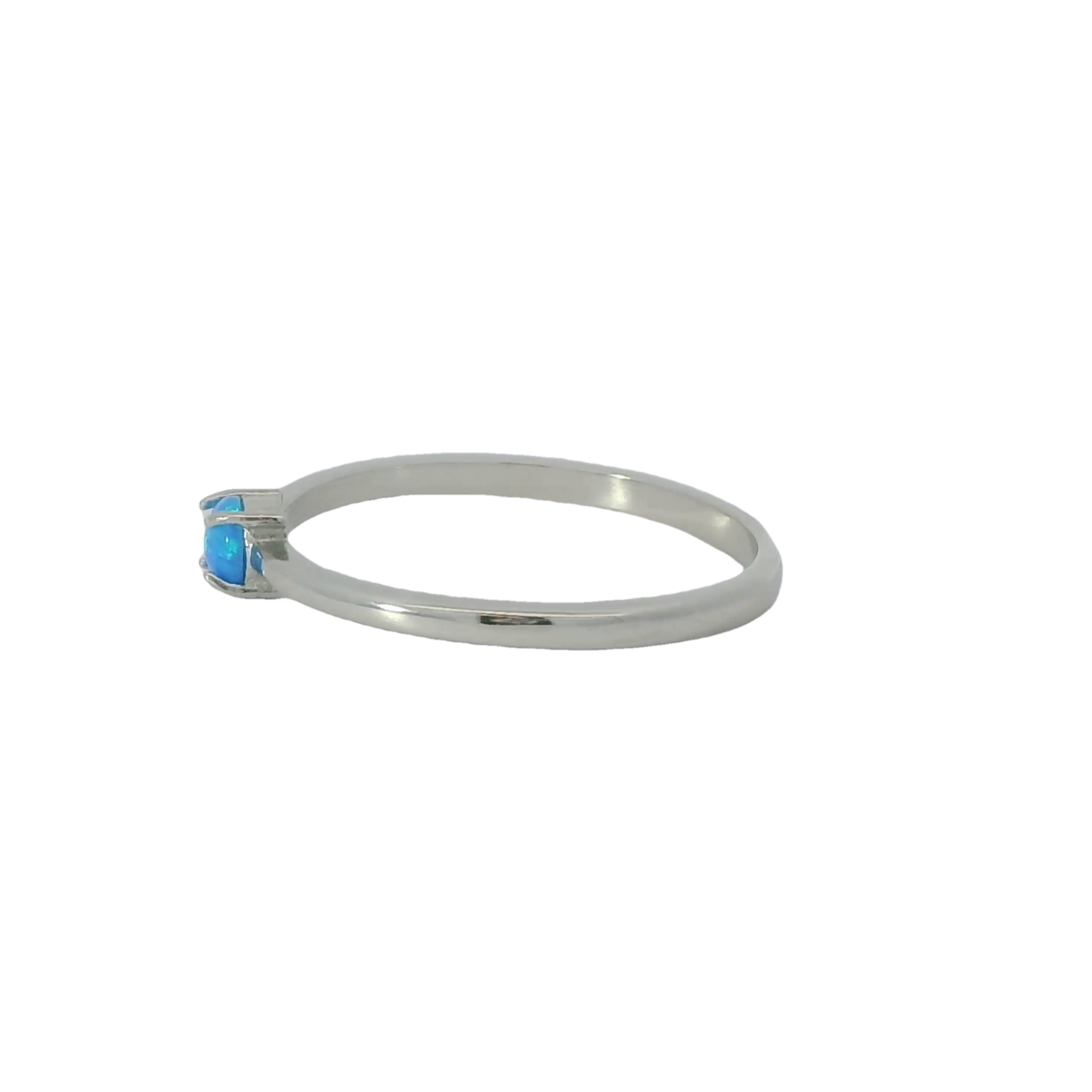 Blue Lab Opal Sterling Silver Ring