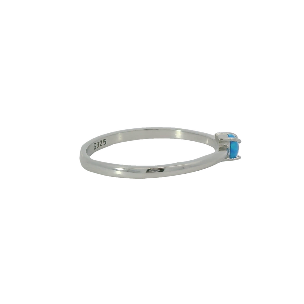 Blue Lab Opal Sterling Silver Ring