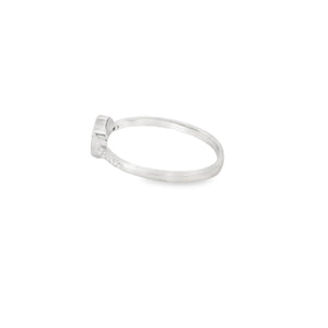 Blue lab opal heart cubic zirconia sterling silver ring