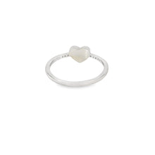 Load image into Gallery viewer, Blue lab opal heart cubic zirconia sterling silver ring