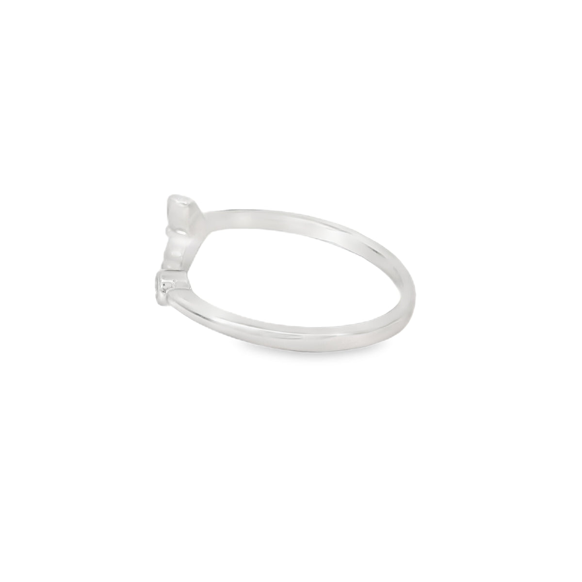 Whale tail blue lab opal with cubic zirconia sterling silver ring