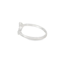 Load image into Gallery viewer, Whale tail blue lab opal with cubic zirconia sterling silver ring