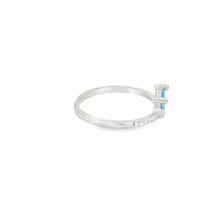 Load image into Gallery viewer, Blue lab opal crown with cubic zirconia sterling silver ring