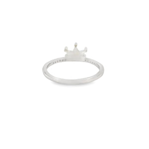 Blue lab opal crown with cubic zirconia sterling silver ring