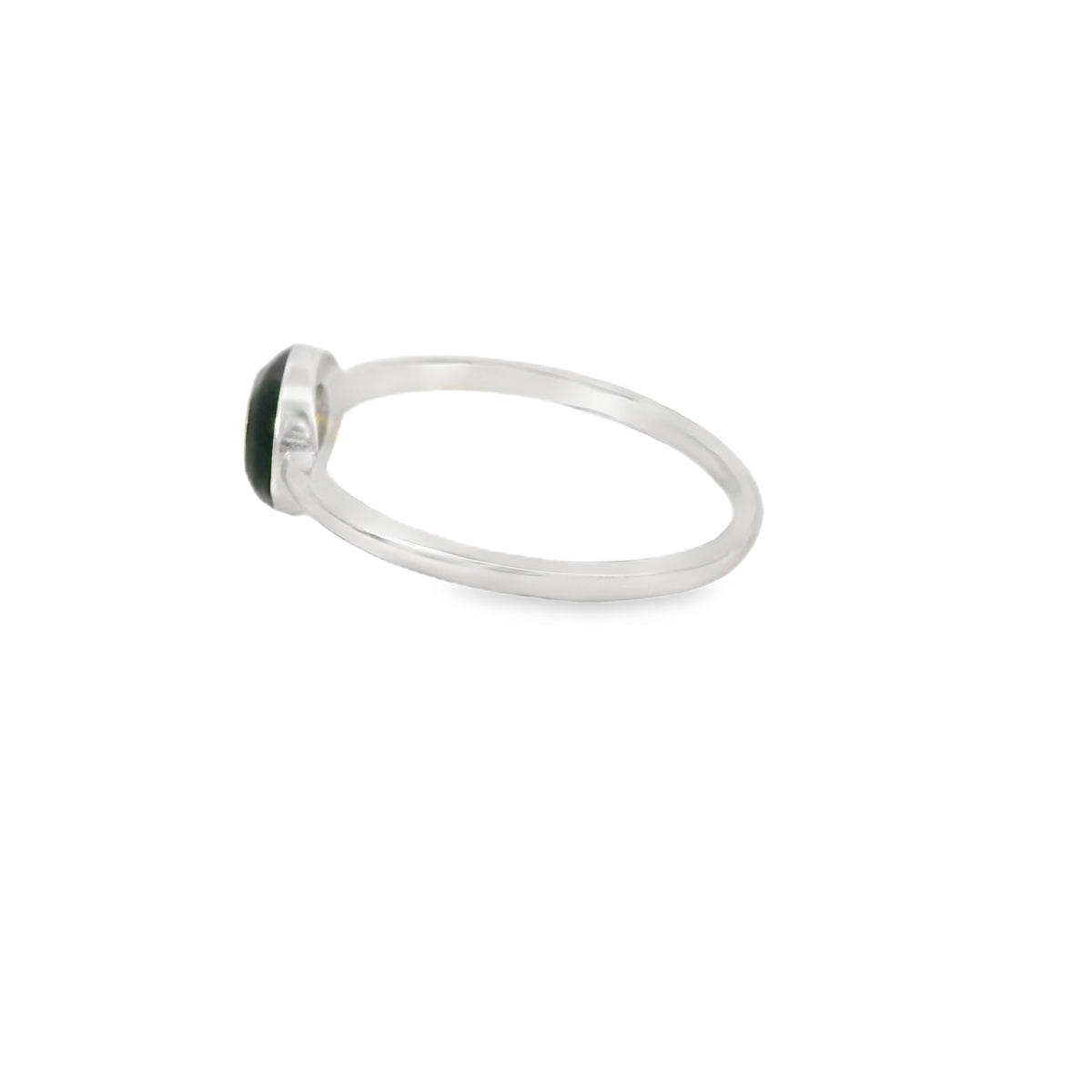 Blue lab opal with black enamel ring