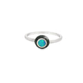 Blue lab opal with black enamel ring