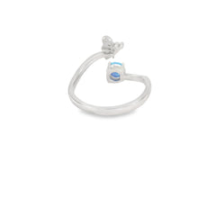 Load image into Gallery viewer, Butterfly &amp; round 5mm blue opal cubic zirconia adjustable