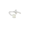 Butterfly & Round 5mm White Opal/CZ Ring